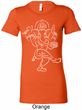 Ladies Yoga Tee Sketch Ganesha White Print Longer Length Shirt
