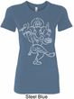 Ladies Yoga Tee Sketch Ganesha White Print Longer Length Shirt