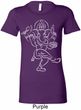 Ladies Yoga Tee Sketch Ganesha White Print Longer Length Shirt