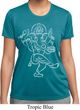 Ladies Yoga Tee Sketch Ganesha White Print Moisture Wicking T-Shirt