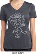 Ladies Yoga Tee Sketch Ganesha White Print Moisture Wicking V-neck