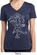 Ladies Yoga Tee Sketch Ganesha White Print Moisture Wicking V-neck