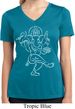 Ladies Yoga Tee Sketch Ganesha White Print Moisture Wicking V-neck