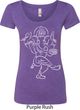 Ladies Yoga Tee Sketch Ganesha White Print Scoop Neck