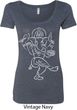 Ladies Yoga Tee Sketch Ganesha White Print Scoop Neck