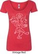 Ladies Yoga Tee Sketch Ganesha White Print Scoop Neck