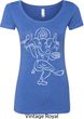 Ladies Yoga Tee Sketch Ganesha White Print Scoop Neck