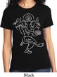 Ladies Yoga Tee Sketch Ganesha White Print T-Shirt
