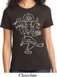Ladies Yoga Tee Sketch Ganesha White Print T-Shirt