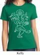 Ladies Yoga Tee Sketch Ganesha White Print T-Shirt