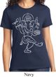 Ladies Yoga Tee Sketch Ganesha White Print T-Shirt