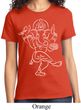 Ladies Yoga Tee Sketch Ganesha White Print T-Shirt