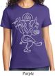 Ladies Yoga Tee Sketch Ganesha White Print T-Shirt