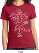 Ladies Yoga Tee Sketch Ganesha White Print T-Shirt