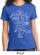 Ladies Yoga Tee Sketch Ganesha White Print T-Shirt