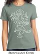 Ladies Yoga Tee Sketch Ganesha White Print T-Shirt