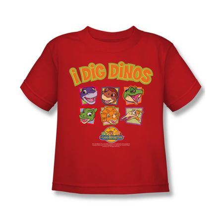 Land Before Time Shirt Kids I Dig Dinos Red Youth Tee T-Shirt