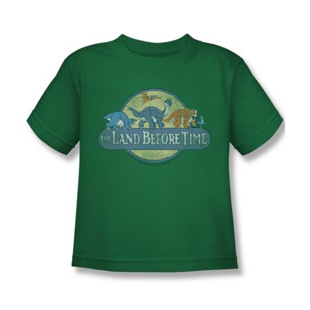 Land Before Time Shirt Kids Retro Logo Kelly Green Youth Tee T-Shirt