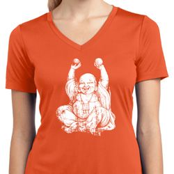 Laughing Buddha Ladies Moisture Wicking V-neck Shirt
