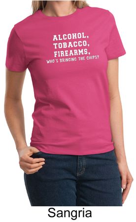 Law Enforcement Shirt Alcohol Tobacco Firearms ATF Ladies T-shirt