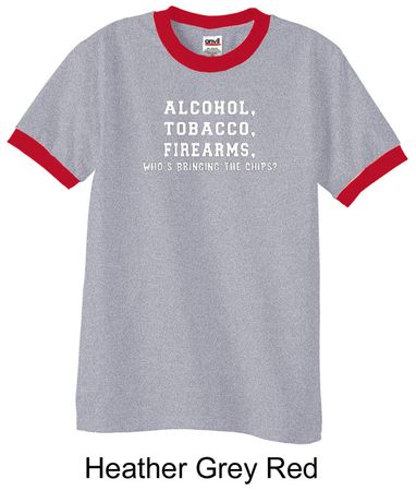 Law Enforcement Shirt Alcohol Tobacco Firearms ATF Ringer Shirt