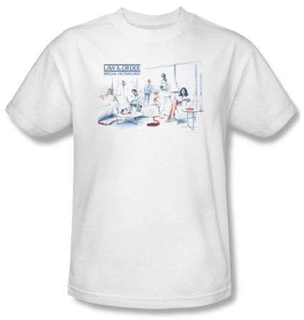 Law & Order: SVU Shirt Dominos Adult White Tee T-Shirt
