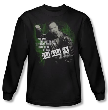 Law & Order: SVU Shirt I'll Kill Ya Long Sleeve Black Tee T-Shirt