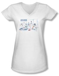 Law & Order: SVU Shirt Juniors V Neck Dominos White Tee T-Shirt
