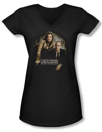 Law & Order: SVU Shirt Juniors V Neck Helping Victims Black Tee