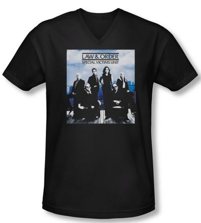 Law & Order: SVU Shirt Slim Fit V Neck Crew 13 Black Tee T-Shirt