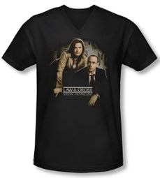 Law & Order: SVU Shirt Slim Fit V Neck Helping Victims Black Tee T-Shirt