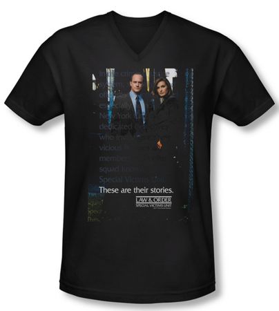 Law & Order: SVU Shirt Slim Fit V Neck SVU Black Tee T-Shirt