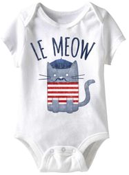 Le Meow Funny Baby Romper White Infant Babies Creeper Le Meow Funny Baby Romper White Infant Babies Creeper