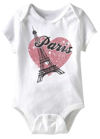 Le Paris Funny Baby Romper White Infant Babies Creeper