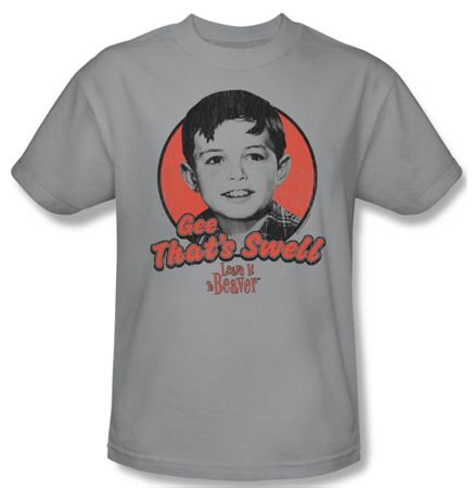 Leave it to Beaver Shirt Gee That's Swell Adult Silver Tee T-Shirt