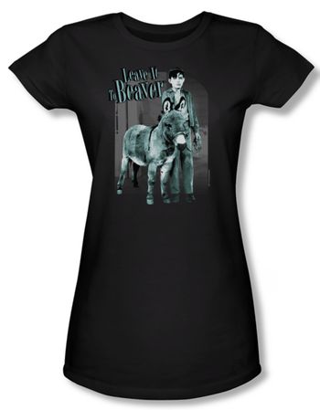 Leave it to Beaver Shirt Juniors Up To Something Black Tee T-Shirt