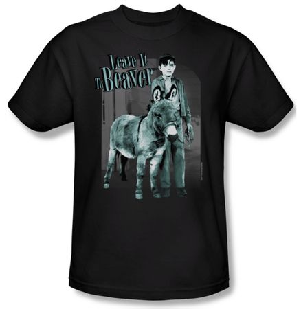 Leave it to Beaver Shirt Up To Something Adult Black Tee T-Shirt