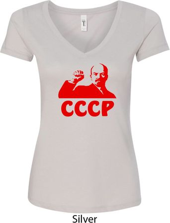 Lenin CCCP Ladies V-Neck Shirt