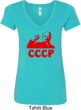 Lenin CCCP Ladies V-Neck Shirt