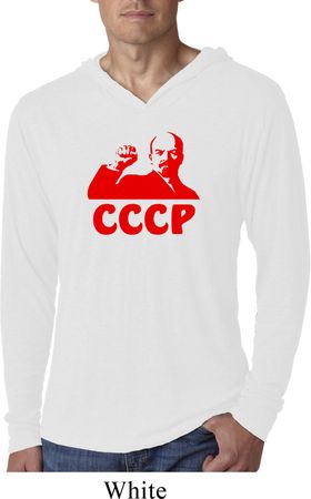 Lenin CCCP Lightweight Hoodie Shirt, White