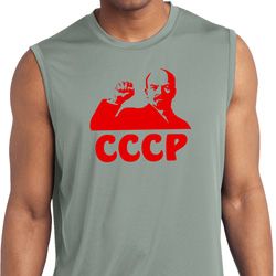 Lenin CCCP Mens Sleeveless Moisture Wicking Shirt Lenin CCCP Mens Sleeveless Moisture Wicking Shirt