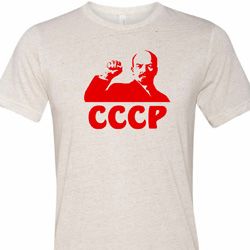 Lenin CCCP Mens Tri Blend Crewneck Shirt Lenin CCCP Mens Tri Blend Crewneck Shirt