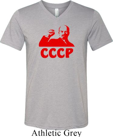 Lenin CCCP Mens Tri Blend V-neck Shirt