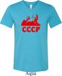 Lenin CCCP Mens Tri Blend V-neck Shirt