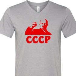 Lenin CCCP Mens Tri Blend V-neck Shirt Lenin CCCP Mens Tri Blend V-neck Shirt