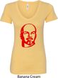 Lenin Profile Ladies V-Neck Shirt