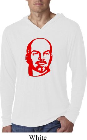 Lenin Profile Lightweight Hoodie Shirt, White