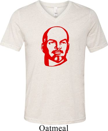 Lenin Profile Mens Tri Blend V-neck Shirt