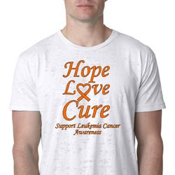 Leukemia Cancer Awareness Hope Love Cure Burnout Shirt
