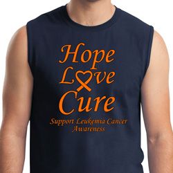 Leukemia Cancer Awareness Hope Love Cure Muscle Shirt